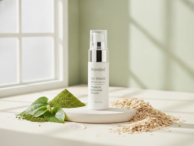 Bpom (90)NA18251700022 UV Shield SPF 50+ PA+ Physical Sunscreen Serum Uji Kyoto Matcha Heartleaf + Oatmeal WARDAH
